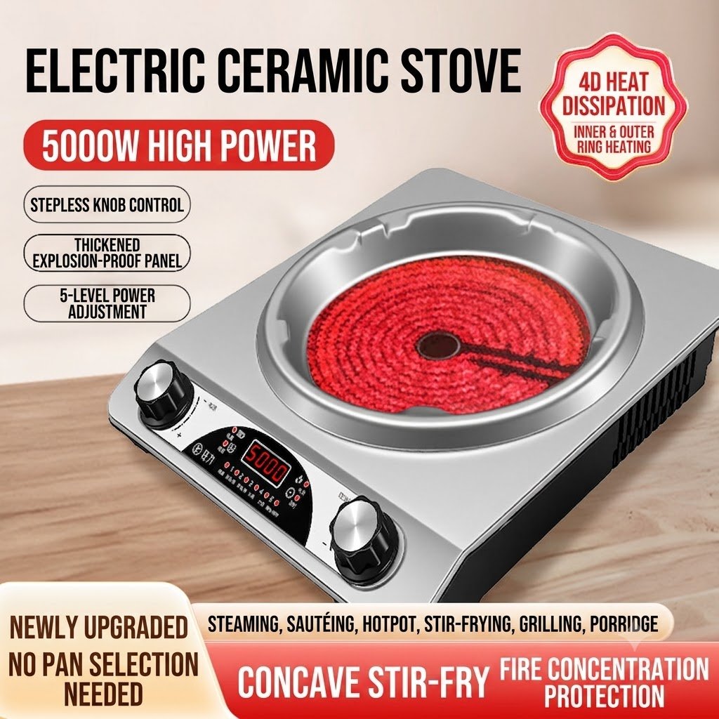 5000W Concave Infrared Ceramic Cooktop - Image 2